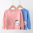 thumbnail image 3 of WIBACKER Cartoon Crewneck Sweater for 1-6T Baby Girls Toddler Kids Kitten Pullover Knitted Tops, 3 of 10