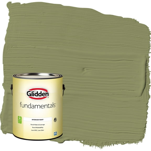 Glidden Fundamentals Paid in Full / Green Semi-Gloss Interior Paint, 1 Gallon