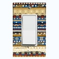 thumbnail image 1 of Metal Light Switch Plate Cover Ethnic Aztec Tribal Art Pattern Green SFR054, 1 of 13