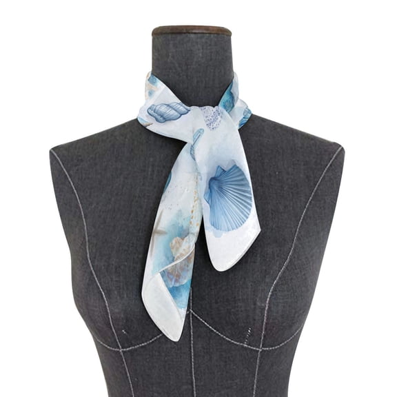 Square Scarf 24x24 Inch Coastal Treasures Watercolor Art Silky Satin Sun Protection Neck Scarf for Women Multi-Purpose Head Wrap Bandana for Hair Bag Decoration