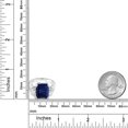thumbnail image 5 of Gem Stone King 925 Sterling Silver 12X10MM Emerald Cut Blue Sapphire Gemstone Birthstone Ring | Wedding Engagement Anniversary Promise Ring for Women | Available in Size 5, 6, 7, 8, 9, 5 of 6