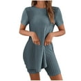 thumbnail image 2 of Zorckvet Summer Pajamas for Women Cotton Loungewear Soft Comfy Short Sleeve Womens Pajamas Set Crewneck, 2 of 9