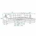 thumbnail image 2 of Ainehome L-Shaped Sectional Sofa Set, 3PC Linen Living Room Couches, Right Hand Facing (Grey), 2 of 2