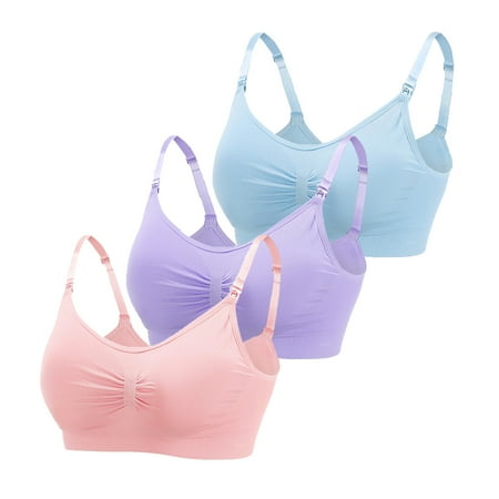 

Valcatch 3 Pack Women Wirefree Nursing Bra Padded Seamless Maternity Breastfeeding Underwear