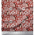 thumbnail image 1 of Soimoi Poly Georgette Fabric Floral & Penguin Ocean Fabric Prints by Yard 52 Inch Wide, 1 of 1