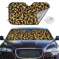 thumbnail image 2 of Balery Gold Glitter Leopard Windshield Sun Shade, Car Front Window Sunshade Cover ,Automotive Interior Portected Blocks Uv Rays For Car Pickup Truck Suv Accessories- Small, 2 of 7