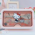 thumbnail image 3 of Fiambrera de anime Hello Kitty Kuromi con cubiertos, caja bento dividida, caja de almuerzo para microondas de gran capacidad Kawaii, vajilla, 3 of 6