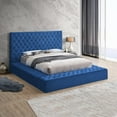 thumbnail image 2 of Better Home Products Cosmopolitan Velvet Upholstered Platform King Bed in Blue, 2 of 3
