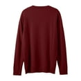 thumbnail image 4 of Bcfgryg Male Autumn And Winter Smooth Comfortable Lightweight Drapey Soft Skin Friendly Textured Slim Fitting Round Neck Long Sleeved Sweaters For Men Red XXXXL, 4 of 5