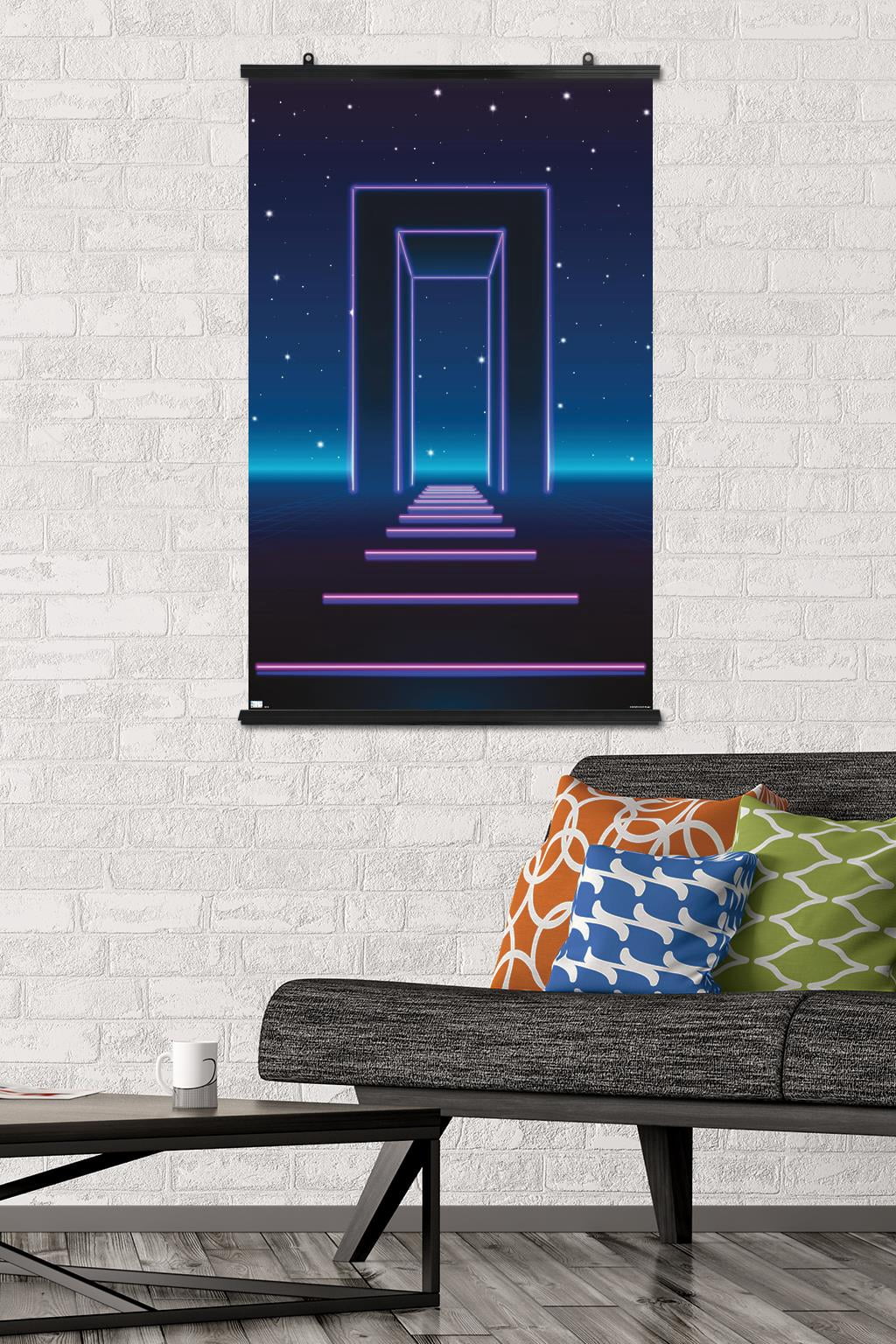 Geometric Neon Wall Poster, 22.375" x 34"