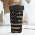 thumbnail image 6 of Goofa American Flag with Desert Camouflage for Insulated Travel Coffee Mug Spill Proof Leak Proof 16 OZCoffee Tumbler Reusable Coffee Cups with Lids Thermos for Hot and Cold Drink, 6 of 8