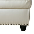 thumbnail image 6 of Wzlam Faux Leather 3 Piece Sofa Set with Storage Ottoman, L Shaped Couch Living Room Sofa, White, 6 of 8