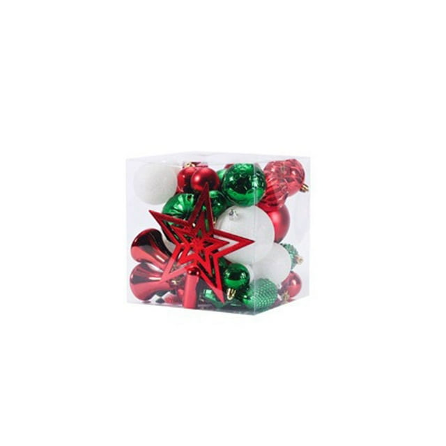 Paquete de 45 bolas de Navidad DIY para colgar en fiestas, festivales, atmósferas navideñas, colgante de Navidad, decoración interior para Kits de decoración para fiestas Rojo Verde Blanco Advancent HA065297-05B