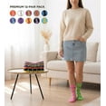 thumbnail image 4 of 6-Pairs Glory Max Women's Casual Cotton Assorted Colors Stars Design Crew Socks Size 9-11, 4 of 5