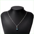 thumbnail image 3 of Lab Created Aquamarine Teardorop solitaire Pendant 1 Ct Oval Cut 14K White Gold Plated, 3 of 3