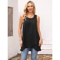 thumbnail image 4 of DARING DIVA Women's High Low Casual Sleeveless Chiffon Blouse Asymmetrical S Black, 4 of 8