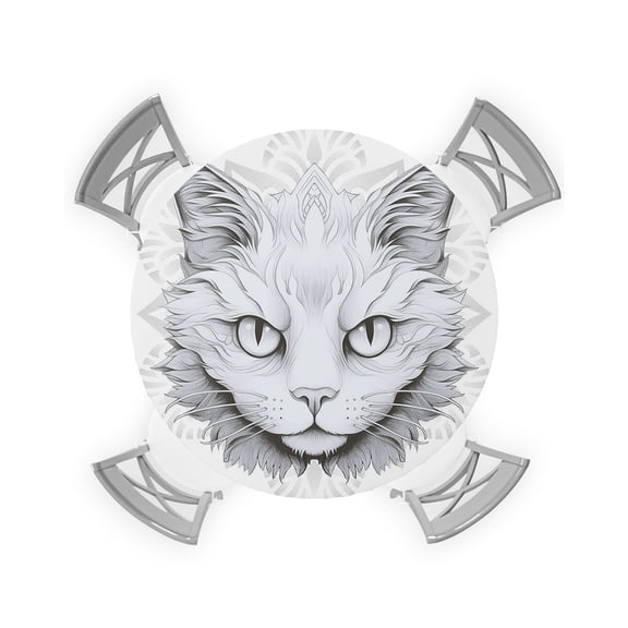 Round Tablecloth with Elastic Animals Pet Cat Flowers and Kitty Waterproof Stain-proof Table Cover Wipeable Fitted Table Cloths for 45"-54" Round Tables Dining Kitchen