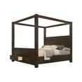 thumbnail image 2 of 3Pc Brown Queen Canopy Storage Bed 2x Nightstand Set Bedroom Furniture, 2 of 4