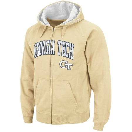 Arched Logo Zip - Georgia Tech Yellow Jackets Stadium Athletic Arch & Logo Full Zip Hoodie - Gold - 3XL