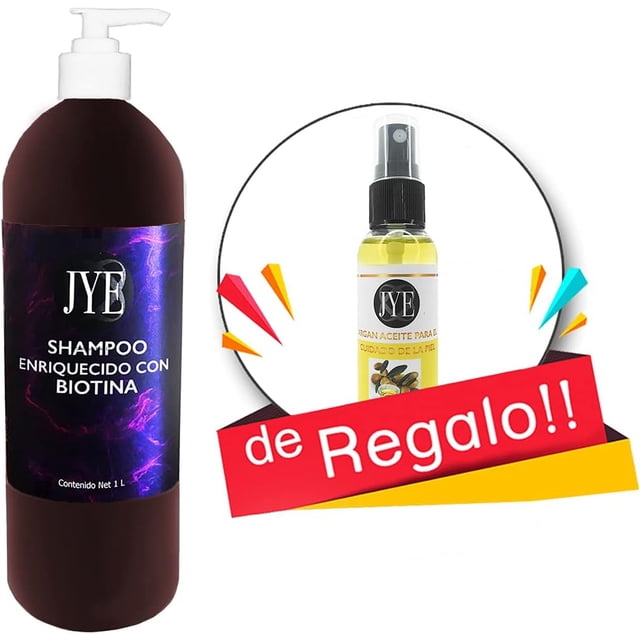Shampoo Biotina 1 Litro y Aceite Argán 60 ml Marca JYE