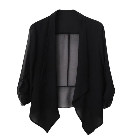 Spring Savings Clearance Lindreshi Cardigans for Women Plus Size Clearance Women Soft Chiffon Open Front Sheer Long Sleeved Cardigans for Evening Dress
