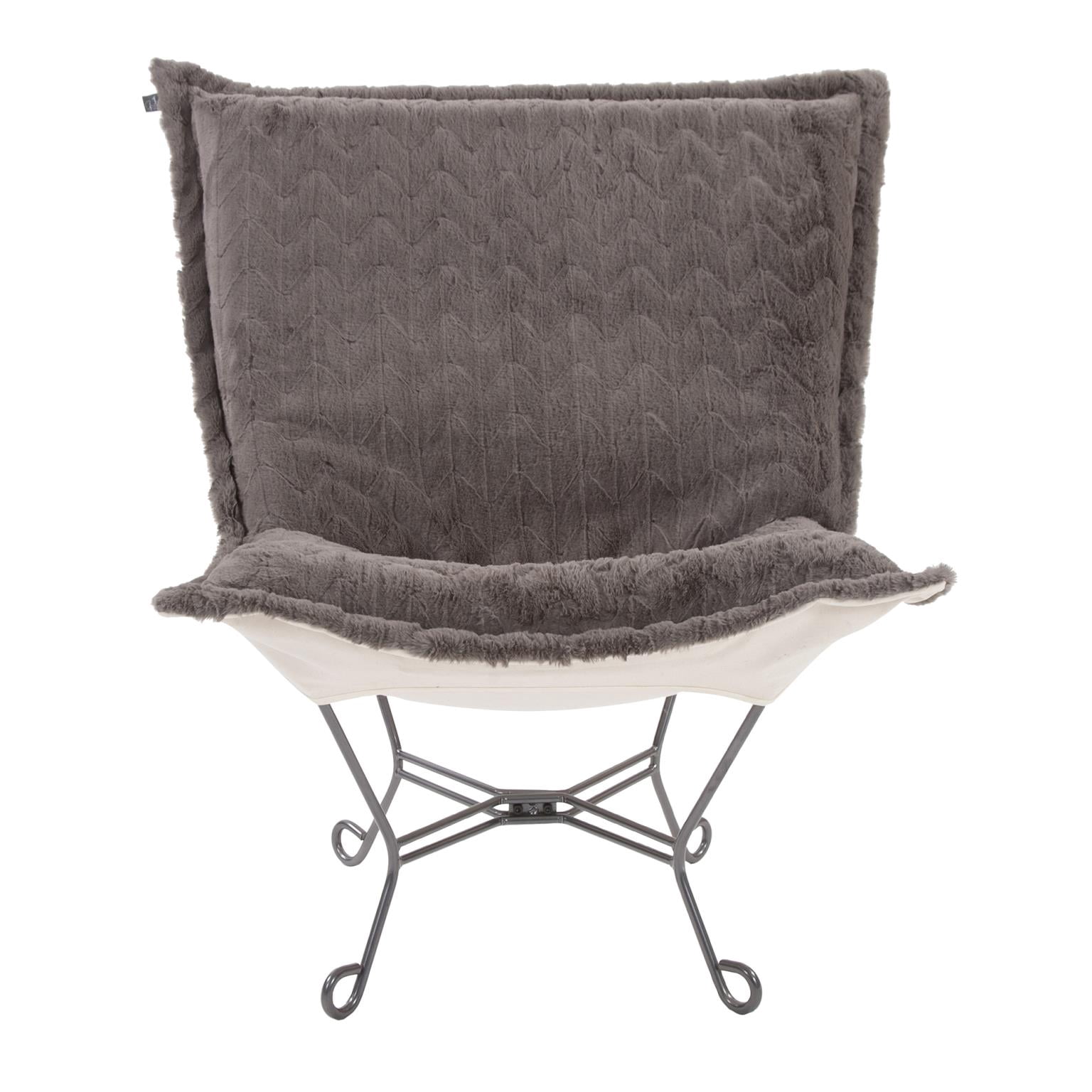 Scroll Puff Chair Angora Stone