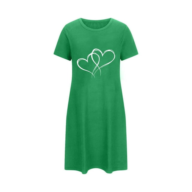 Chemise de Nuit Surdimensionnée pour Femmes, Vêtements de Nuit Grande Taille avec Imprimé Poitrine, Chemise de Nuit à Manches Courtes, Robe Décontractée pour la Maison, Robe de Pyjama Douce et Respirante