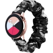 TOYOUTHS Compatible with Samsung Galaxy Watch Band Active 2 Scrunchy 42mm(20mm Width)Scrunchie Rose Gold Women Elastic Pattern Fabric Replacement Wristband