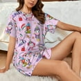 thumbnail image 4 of Fotbe Christmas Unicorns Conjunto de Pijama Estampado para Mujer, 2 Piezas, Ropa de Dormir con Camiseta de Manga Corta y Shorts Suaves-Large, 4 of 6