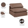 thumbnail image 2 of Meridian Furniture Comfy Brown Vegan Leather Armless Chair, 2 of 11