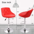 thumbnail image 2 of BestOffice Bar Stool Adjustable Height Leather Bar Stools With Seat Back Pad,Set Of 2,Red, 2 of 7
