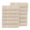 thumbnail image 5 of Home Weavers Willow Bath Towels Set of 12, 100% Cotton Zero Twist, 630 GSM, Soft Absorbent Quick Dry, 27x54 inch, Ivory, 5 of 8
