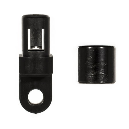 

Shock Cord Screw Mount with Terminal Ends by Paracord Planet - 1.3 Inch Length - Fits 1/4 Inch Bungee Cord - Black Plastic Cord End