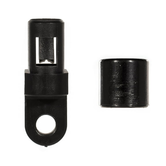 Shock Cord Screw Mount with Terminal Ends by Paracord Planet - 1.3 Inch Length - Fits 1/4 Inch Bungee Cord - Black Plastic Cord End