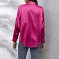 thumbnail image 5 of Silky Long-Sleeve Satin Blouse Women'S Satin Silk Button-Down Shirt Casual Loose Office Work Top Breathable for Everyday Workwear, 5 of 6