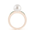 thumbnail image 2 of ANGARA South Sea Cultured Pearl Ring with Emeralds in 14K Rose Gold for Women | June Birthstone, Birthday, Anniversary, Jewelry Gift for Women | Pearl Ring, 2 of 8