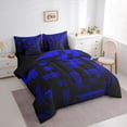 thumbnail image 3 of Feelyou Blue Pixelate Miner Bedding Comforter Set 7pcs, Stereoscopic Square Queen Bedding Sets, Chic Honeycomb Abstract Reversible Queen Sheet Sets, Microfiber Bedroom Decor, 3 of 7