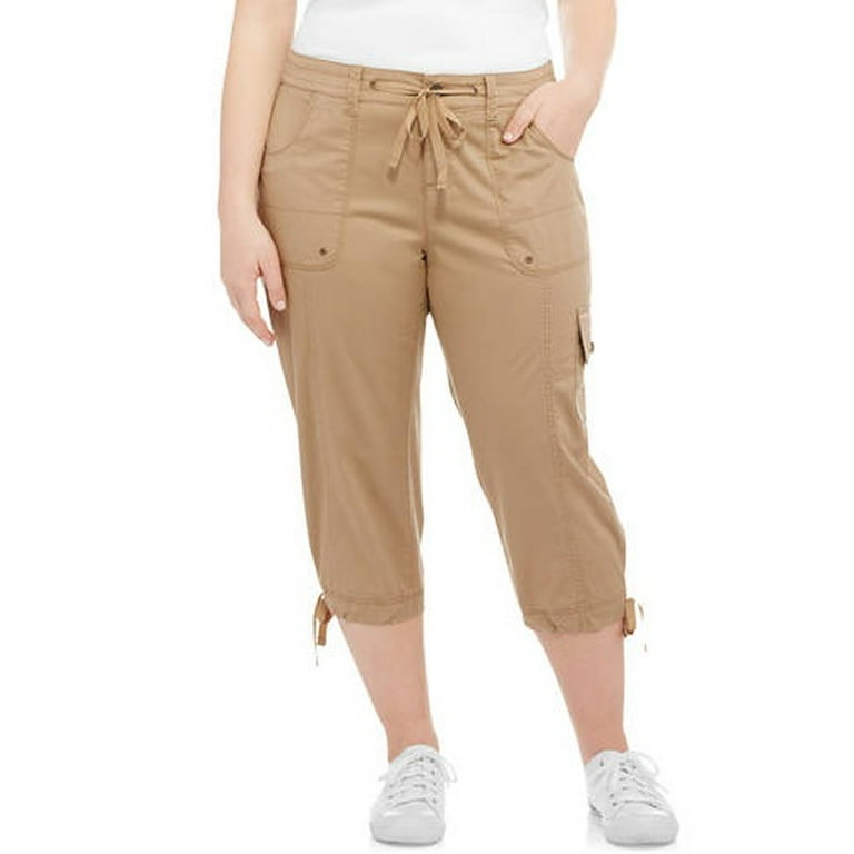 Women s Plus Cargo Capri Pant Walmart