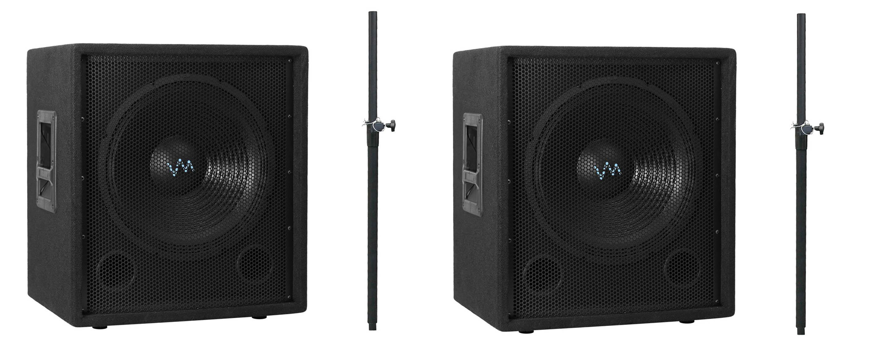 VM Audio VAS12SUB 12" 1000 Watt Passive DJ Subwoofers + Speaker