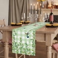 thumbnail image 2 of Table Runners 90 Inches Long Dress Scarves, Spring Plants Farmhouse Coffee/Dining/Kitchen Table Runner for Living Room, Watercolor Birds Leaves Flowers Green Plaid 13x90 Inch, 2 of 9