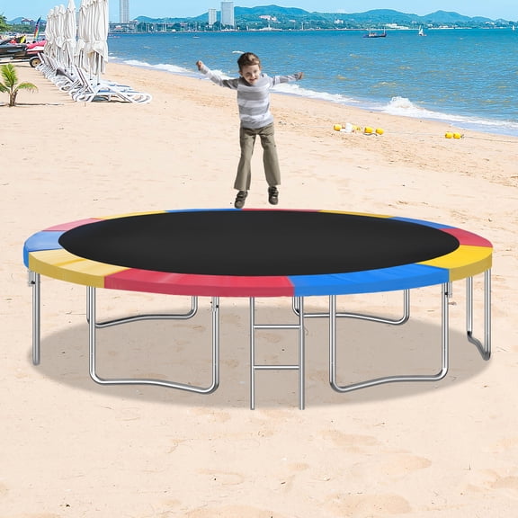 16ft Trampoline Protection Pad 10mm Thick PVC Safety Cover with Elastic Straps Spring Cover Pad for Outdoor Trampolines