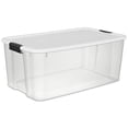 thumbnail image 2 of Sterilite 19909804 116 Quart/110 Liter Ultra Latch Box, Clear with a White Lid and Black Latches, 4-Pack 116 Quart 4-Pack, 2 of 3