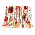thumbnail image 2 of Whimsical Watercolor decorative motif Cakes Pattern, Festive Holiday Scene, Warm Flannel Blanket for Living Room and Family Room, Art Lovers Christmas Gift, Festive Home Decor, 2 of 9