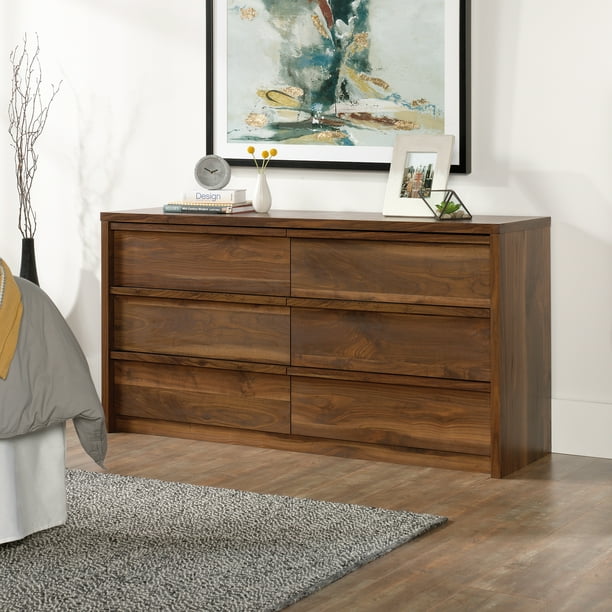 Sauder Harvey Park 6 Drawer Dresser, Grand Walnut Finish