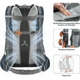 thumbnail image 5 of Maelstrom Hiking Backpack,Camping Backpack,40L Waterproof Hiking Daypack with Rain Cover,Lightweight Travel Backpack,Grey, 5 of 10