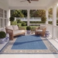 thumbnail image 4 of SAFAVIEH Courtyard Chase Oriental Indoor/Outdoor Area Rug, Blue/Beige, 6'7" x 9'6", 4 of 10