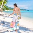 thumbnail image 7 of FORMRS Womens Long Sarong Beach Wrap Semi-Sheer Bikini Skirt Bathing Swimsuit Cover Up, Daisy Mosaic, 7 of 7