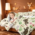 thumbnail image 3 of meiyoeat spring Garden Kitten Full Size Comforter Sets,Floral Cat Print Bedding Comforter Set,Reversible,3 Pieces,1 Comforter and 2 Pillowcases, 3 of 7
