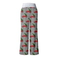 thumbnail image 4 of Casual Wide Leg Pants Womens Cute Printed High Waist Trousers with Drawstring Homewear, 4 of 5