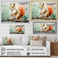 thumbnail image 4 of Designart "Squirrel Blooming in Pink and Green V" Animals Framed Wall Art - Modern Farmhouse Green Squirrel Living Room Framed Canvas Art, 4 of 6
